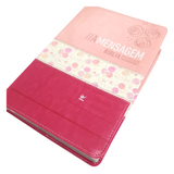 Bíblia A Mensagem - Capa Luxo Rosa Claro e Escuro