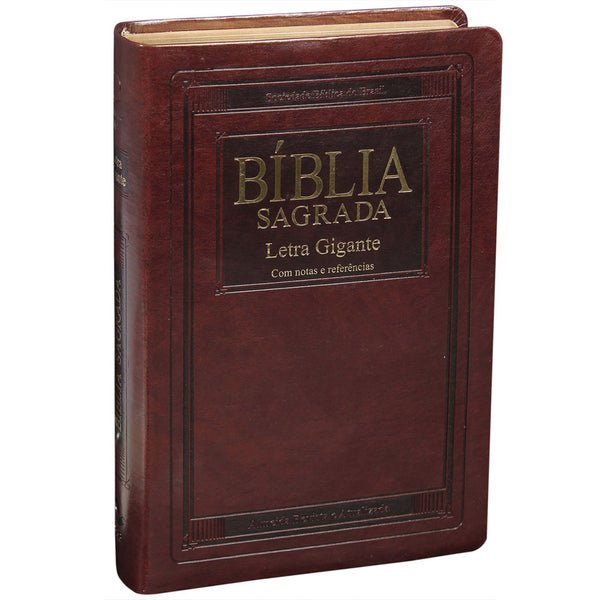 Bíblia Sagrada - Letra Gigante - ARA - Capa Marrom Nobre - Notas e Referências C/ Índice