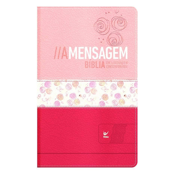 Bíblia A Mensagem - Capa Luxo Rosa Claro e Escuro