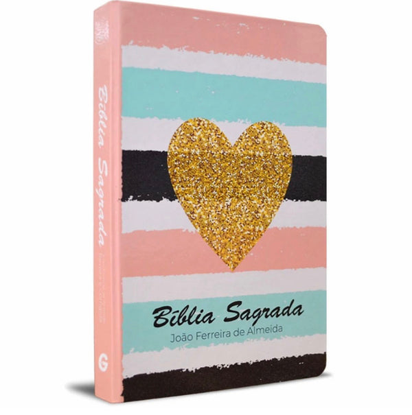 Bíblia Listrada Coração - ARC - Letra Normal - Semi-Luxo