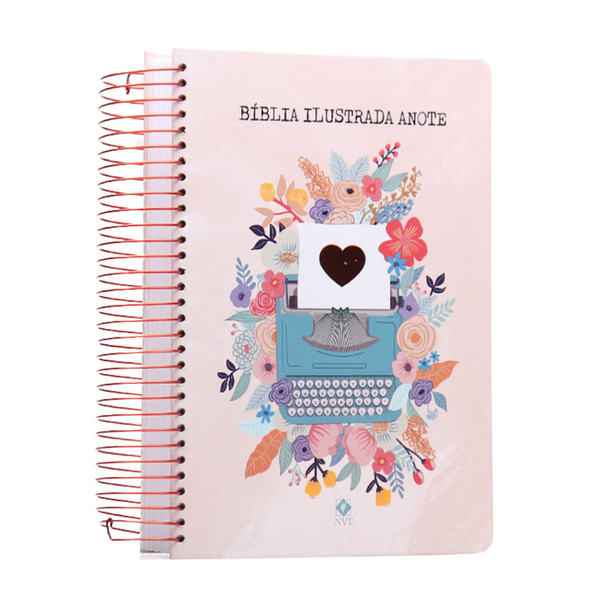 Bíblia Ilustrada Anote Florescer - NVT - Letra Normal - Capa Dura Espiral