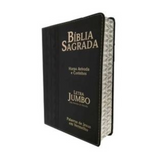 Bíblia Sagrada Letra Jumbo - ARC - Harpa Avivada e Corinhos - Capa PU Luxo Arabesco Preta