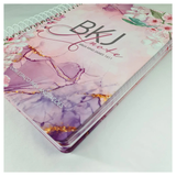 Bíblia King James Fiel 1611- Anote - capa espiral - purple flower