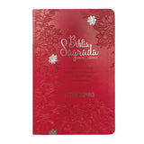 Bíblia Sagrada Letra Jumbo - ARC - Harpa Avivada E Corinhos - Capa PU Luxo Jardim Vermelho