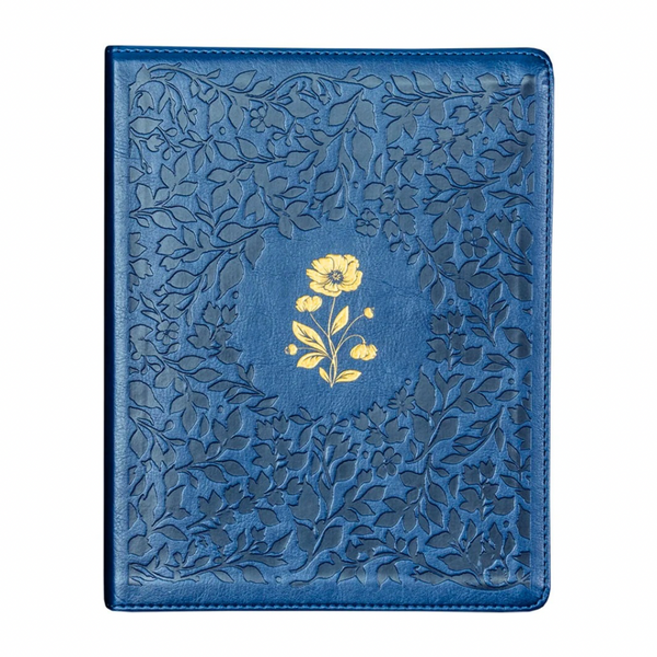 Bíblia Sagrada - ACF - Espaço Para Anotações - Leitura Perfeita - Couro-Soft Azul Com Flores