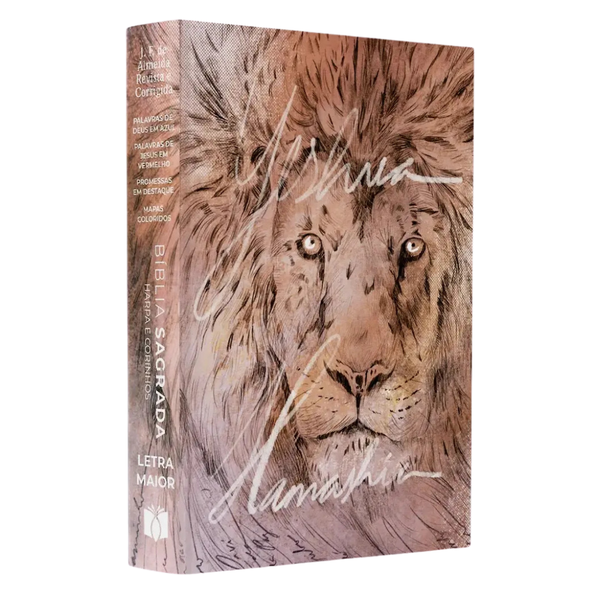 Bíblia Sagrada Leão Yeshua - ARC - Letra Maior - Harpa e Corinhos - Capa Dura