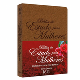 Bíblia de Estudo para Mulheres BKJ Fiel 1611 - Mulher Guiada pelo Espírito - Capa Luxo Marrom