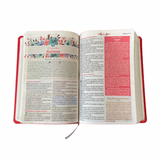 Bíblia De Estudo Da Mulher Sábia - ARC - Harpa Avivada - Capa Magnólia Vermelha - Letra Hipergigante