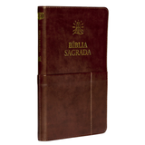 Bíblia Sagrada - ACF - Edição de Luxo em Couro-Soft com Bolso - Slim - Capa Castanha