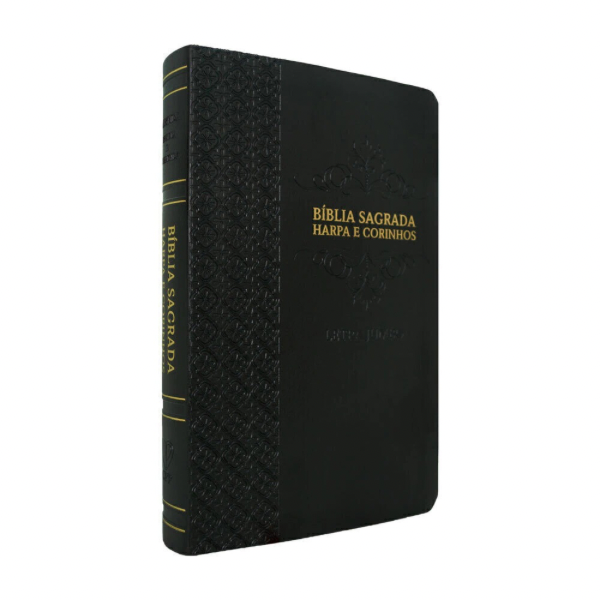 Bíblia Sagrada - ARC - com Harpa e Corinhos - Full Color - Letra Jumbo - Capa Luxo - Arabesco Preto