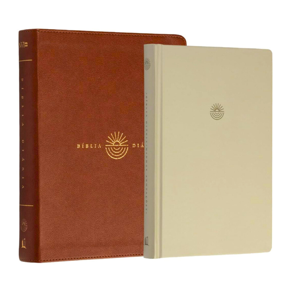 Bíblia Diária Marrom - NVI - Leitura Perfeita - Couro Soft (Kit com caderno)