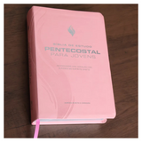 Bíblia de Estudo Pentecostal para Jovens - ARC - Letra Média - Luxo Rosa