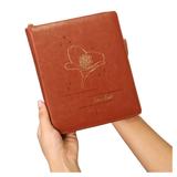 Biblia NVT Leia e Anote - Florescendo em Fé - Capa Luxo Zíper Caramelo