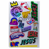 Bíblia Jesus Copy Sticker - NVI - Letra Normal - Capa Dura Off-White (acompanha autocolantes)