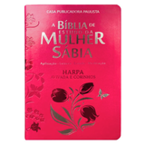 Bíblia De Estudo Da Mulher Sábia - ARC - Harpa Avivada - Capa Rosas Pink