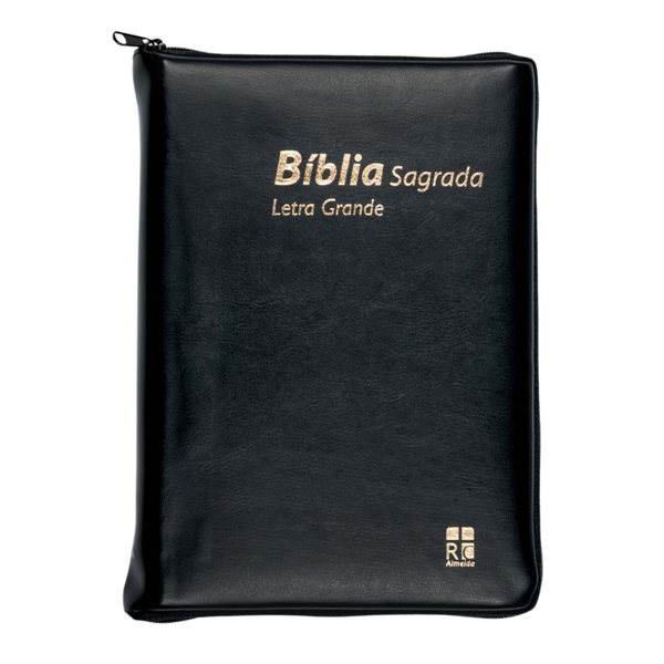 Bíblia Sagrada Com Fecho - ARC - (Português de Portugal) - Letra Grande - Capa Vinil Preta