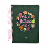 Bíblia Ilustrada Anote Cores E Flores - NVT - Letra Normal - Capa Dura Espiral