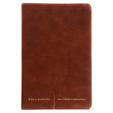 Bíblia Sagrada Slim - NVI - Letra Normal - Capa Luxo Marrom