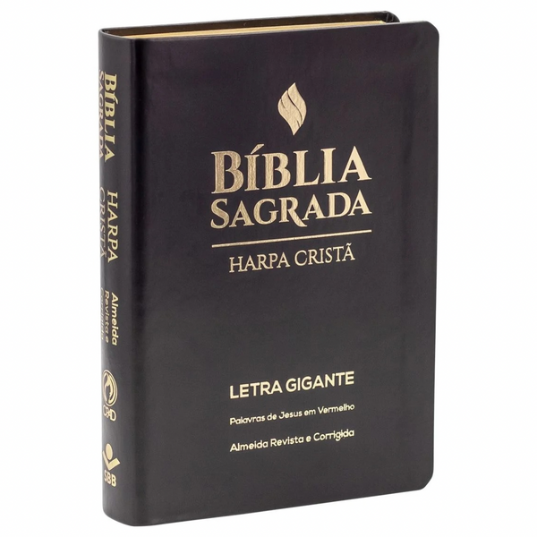 Bíblia Sagrada com Harpa Cristã - ARC - Letra Gigante - Capa Luxo Preta