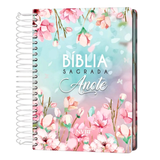 Bíblia Sagrada Anote Espiral Magnólia - NVI - Letra Normal - Capa Dura