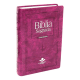 Bíblia Sagrada - Letra Gigante - ARC - Capa Couro Púrpura Nobre Luxo - c/ Índice
