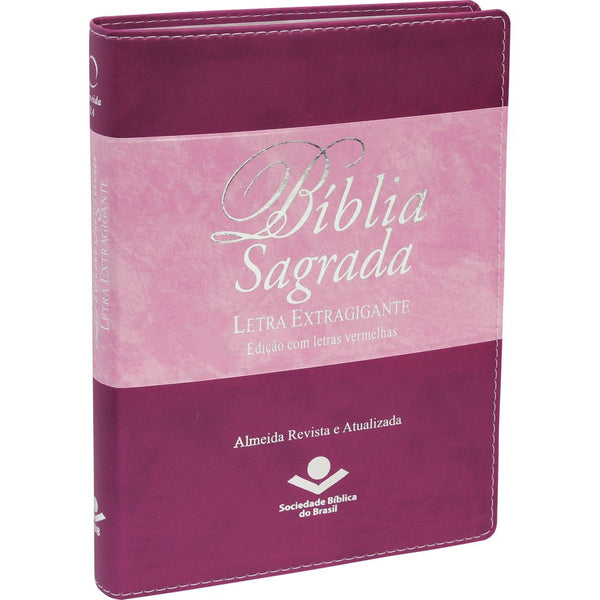 Bíblia Sagrada - Letra Extra Gigante - ARA - Uva e Rosa - c/ Índice