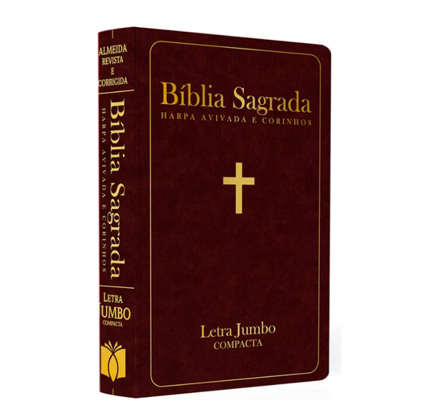 Bíblia Sagrada com Harpa Avivada e Corinhos - ARC - Letra Jumbo - Capa Semiflexível Bordo