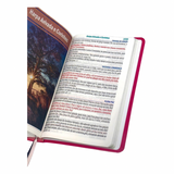 Bíblia Sagrada Letra Jumbo - ARC - Harpa Avivada e Corinhos - Capa PU Luxo Jardim Pink