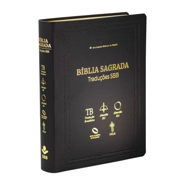 Bíblia Sagrada Traduções SBB - TB - ARC - ARA - NAA - NTLH - Letra Normal - Capa Luxo Preta