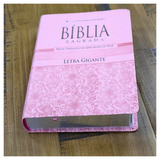 Bíblia Sagrada - Letra Gigante - NTLH - Capa Rosa Claro - Com Índice