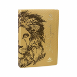 Bíblia Sagrada Leão Marrom - NAA - Letra Grande - Capa Dourada Luxo