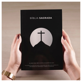 Bíblia Cruz Preta - ARC - Letra Média Maior - Harpa e Corinhos - Capa Brochura