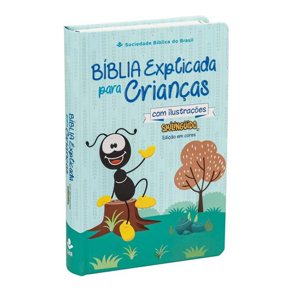 Bíblia Explicada Para Crianças - Smilinguido - NTLH - Capa Dura Azul