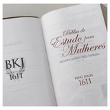 Bíblia de Estudo para Mulheres BKJ Fiel 1611 - Mulher Guiada pelo Espírito - Capa Luxo Marrom