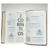 Bíblia Sagrada Slim - NAA - Marrom - Mapas mentais e Palavras de Jesus em destaque