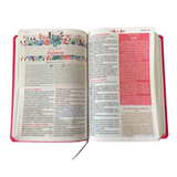 Bíblia De Estudo Da Mulher Sábia - ARC - Harpa Avivada - Capa Rosas Pink