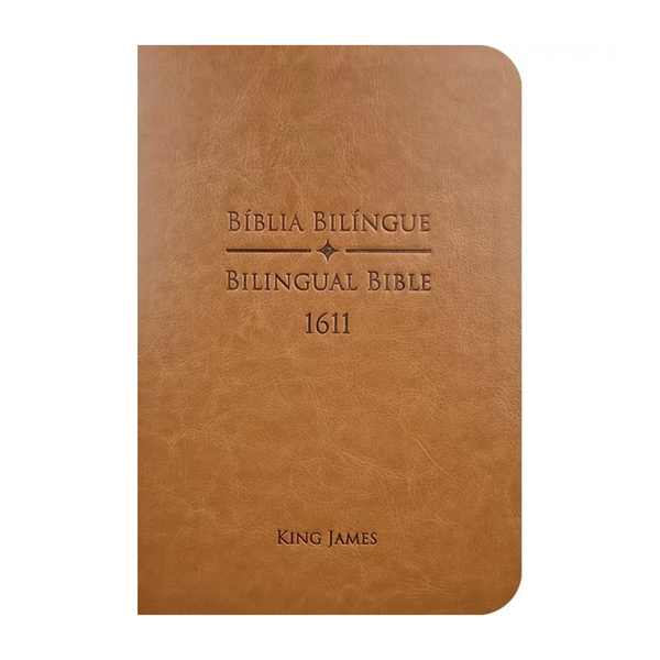 Bíblia King James 1611 - Bilíngue - Letra normal - Capa Luxo Caramelo
