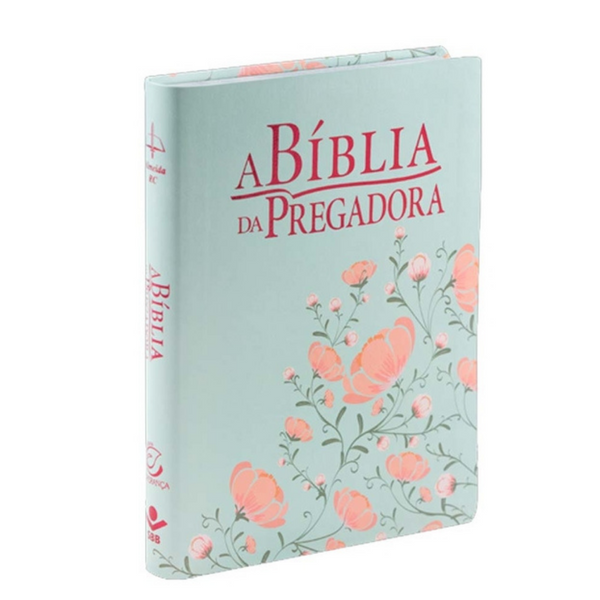 A Bíblia Da Pregadora - ARC - Luxo Flores Verde E Salmão