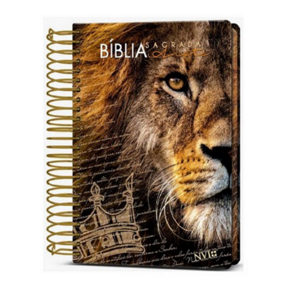 Bíblia Anote Espiral Leão de Judá  - NVI - Letra Normal - Com Espaço Para Anotações